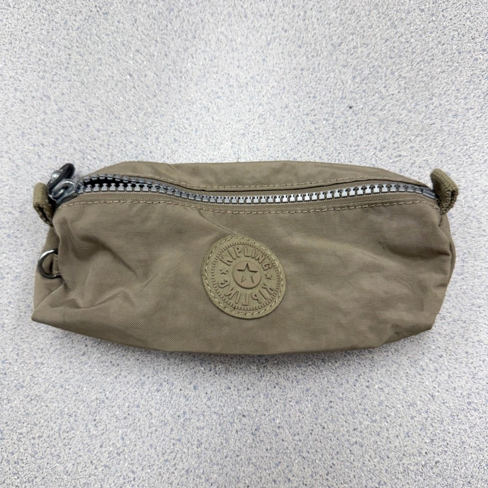 Kipling AC2397-013 Olive Green Nylon Zippered Pouch Pencil Case Makeup Bag
